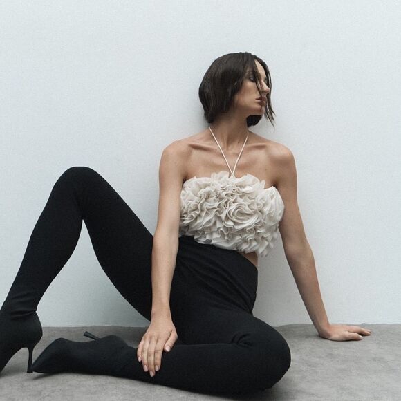 Zara floral bandeau top - Picture 3 of 11